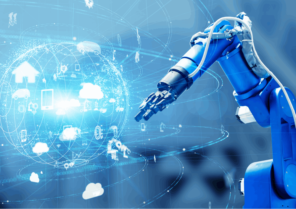 factory OT network with robotic arm